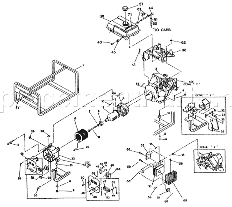 Page A Diagram and Parts List for 9794-1  Briggs and Stratton Generator